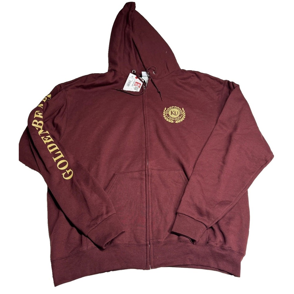 Kutztown Golden Bears Football Champion Jacket Mens Large Burgundy Full Zip